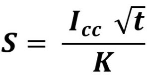 فرمول محاسبه سطح مقطع از روی جریان اتصال کوتاه